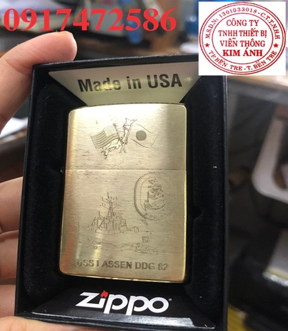 BẬT LỬA ZIPPO ĐỒNG KHẮC ĂN MÒ CHỦ ĐỀ :Tàu chiến liên quân Mỹ Hàn - “USS LASSEN DDG82”