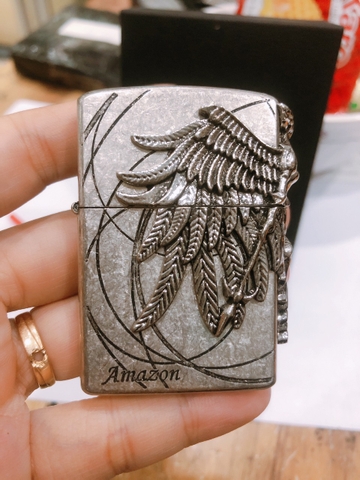 Bật lửa, hộp quẹt Chief đắp nổi chủ đề Nữ Chiến Binh, Hàng loại 1 vỏ bằng đồng