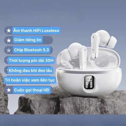 Tai nghe Bluetooth LQ18 âm thanh nổi song phương, Có màn hình kỹ thuật số, hộp sạc dữ trữ pin