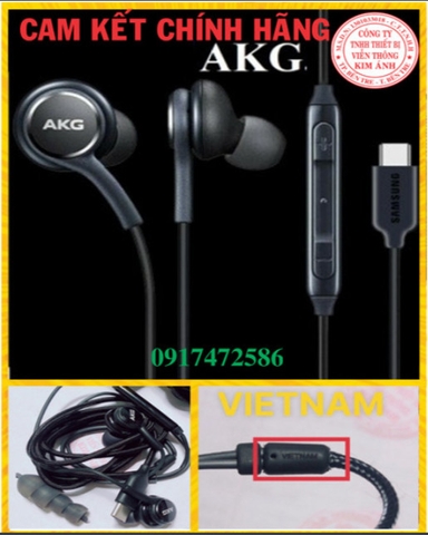 Tai nghe Samsung AKG Galaxy Note 10 - Note 10plus, chân cắm Type C, dây dù chống rối -Hàng Chính Hãng