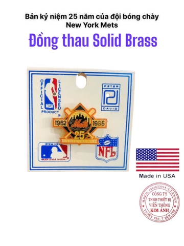 Eblem dán trang trí Zippo chủ đề kỷ niệm chương 25 năm ngày thành lập đội bóng chày New York Mets 1962-1986