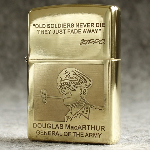 Bật lửa Zippo Mỹ Tướng MacARTHUR, Cam kết hàng chính hãng có giấy Hải quan gửi kèm đơn hàng
