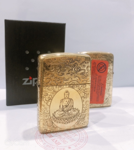 Bật lửa, hộp quẹt Zippo Armor vỏ dầy, khắc chìm chủ đề Phật Tổ Như Lai, Hàng loại 1 vỏ bằng đồng có tem đỏ