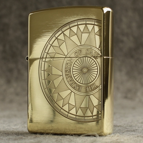 Bật lửa Zippo Mỹ chủ đề La Bàn Hàng Hải, Cam kết hàng chính hãng có giấy Hải quan gửi kèm đơn hàng