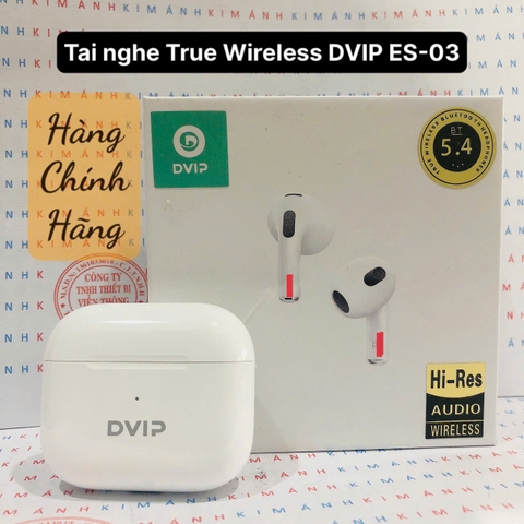 Tai nghe 2 tai True Wireless DVIP ES-03, cảm biến âm thanh, hàng chính hãng có giấy VAT rõ nguồn gốc xuất xứ