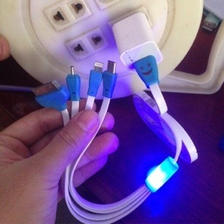 Dây sạc đa năng 4 đầu có đèn led