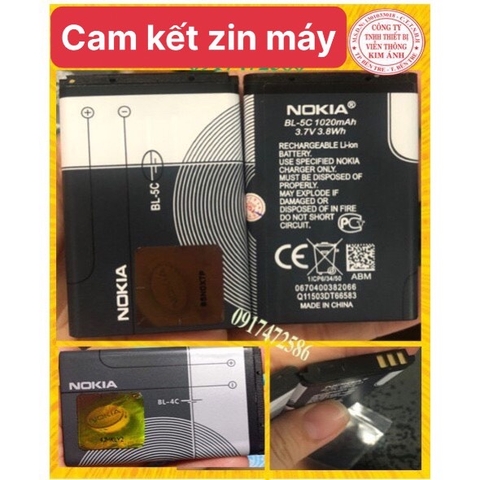 PIN ĐIỆN THOẠI NOKIA LOẠI 4C /5C Zin Máy, IC chống phù