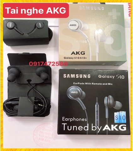 TAI NGHE ĐIỆN THOẠI HIỆU AKG dùng cho S10, S10+ DÂY DÙ CHỐNG RỐI, CÓ MICRO, BOX
