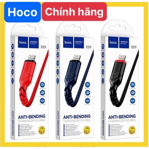2 mét - Dây sạc nhanh Hoco X59 chuôi L dây dù dài 2 mét , Hàng chính hãng