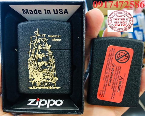 BẬT LỬA ZIPPO THUẬN BUỒM XUÔI GIÓ LOẠI ĐEN BỤI