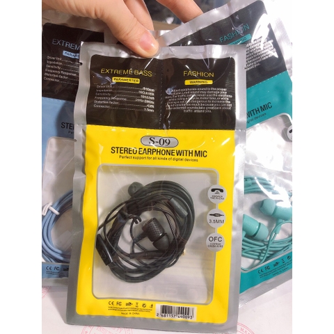 Tai nghe điện thoại Hammer S09 Chân cắm 3.5ly dây dài 1.2m với âm thanh trầm đa năng- Hàng chính hãng