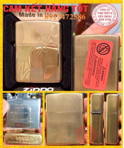 Bật Lửa Zippo Armor Vỏ dầy khắc chìm mẫu Zippo và ngọn lửa - Ruột trắng