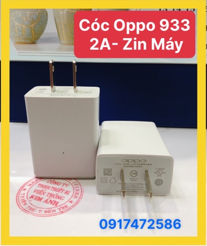 Cóc Sạc OPPO 933 Zin bóc máy, dòng điện 5V-2A, Chính Hãng, bảo hành 12 tháng