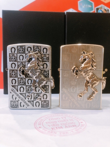 Hộp quẹt Chief chủ đề Chiến Mã, hàng loại 1 cao cấp vỏ bằng đồng