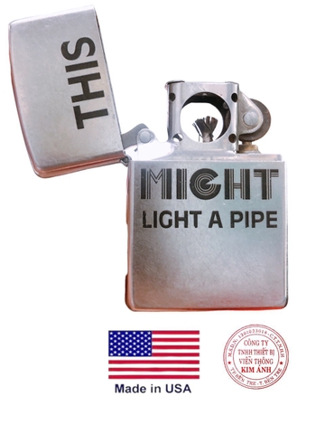 Bật lửa, hộp quẹt Zippo Mỹ TTẨU street chrome  THIS MICHT, Hàng chính hãng nhập Mỹ