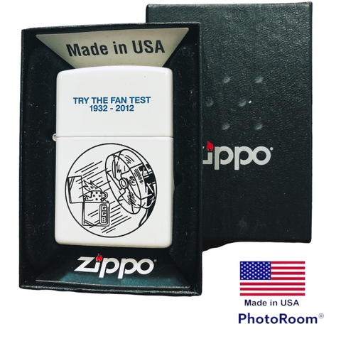 Bật lửa Zippo Mỹ sơn tĩnh điện TRY THE FAN TEST 1932-2012, Hàng chính hãng