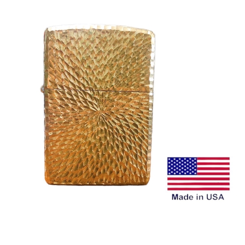 Bật lửa Zippo Armor Mỹ gõ búa 5 mặt mẫu hoa mai, Hàng chính hãng