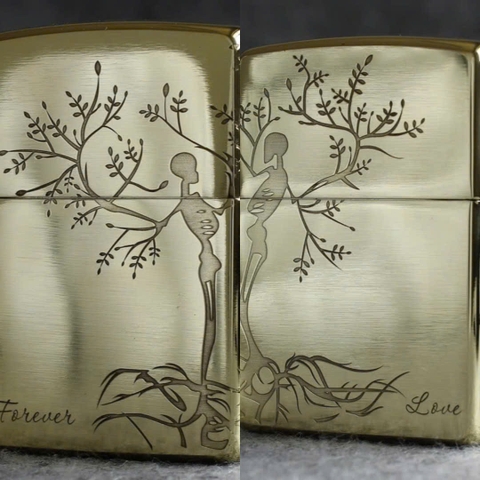 Bật lửa Zippo Mỹ chủ đề Cây Tình Yêu Cùng Lời Hứa Mãi Bên Nhau, hàng chính hãng có giấy nhập khẩu