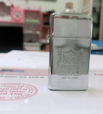 Bật lửa Zippo Mỹ Slim Khắc ăn mòn chủ đề Hawaii, Hàng chính hãng
