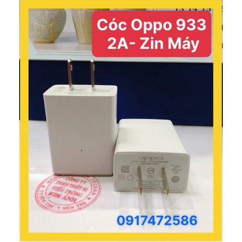 Cóc Sạc OPPO 933 Zin bóc máy, dòng điện 5V-2A, Chính Hãng, bảo hành 12 tháng
