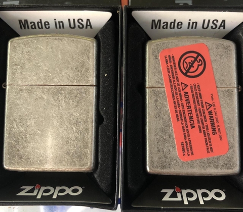 Bật Lửa Zippo Bạc GIẢ Cổ Loại Trơn HÀNG CAO CẤP VỎ ĐỒNG CÓ TEM ĐỎ