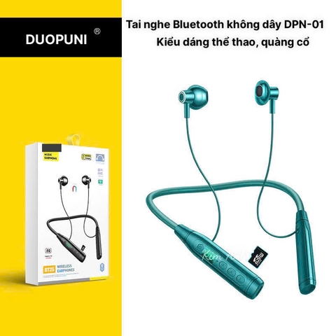 Tai nghe Bluetooth Duopuni DPN-01 Kiểu dáng thể thao, ừa tập vừa nghe nhạc, cam kết hàng chính hãng BH 12 tháng