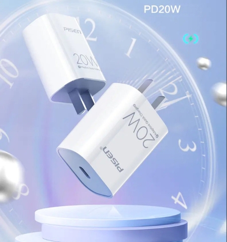 Cóc sạc nhanh PISEN Quick PD 20W - (TS-C135)- Màu trắng, Hàng chính hãng