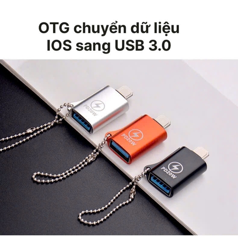 Đầu chuyển OTG ( Z42) truyền dữ liệu nhanh PD20W từ IOS (L) sang USB 3.0, giúp tải dữ liệu nhanh không chờ đợi
