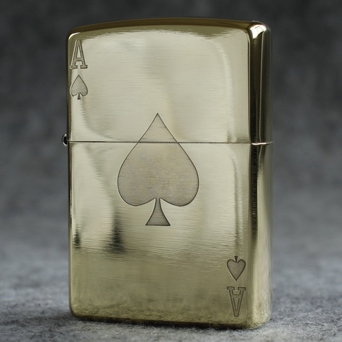 Bật lửa Zippo Mỹ Treasure 204B Chủ Bài Át Bích, Cam kết hàng chính hãng có giấy Hải quan gửi kèm đơn hàng