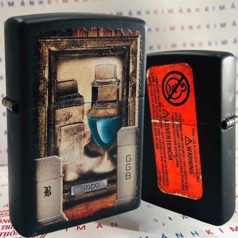 Hộp quẹt Zippo Brass MỸ chủ đề GGB-tem, hàng chính hãng có giấy nhập khẩu gửi kèm theo đơn hàng
