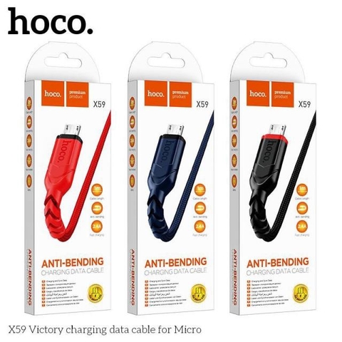 Dây sạc nhanh Hoco X59 chuôi Micro dây dù, Hàng chính hãng