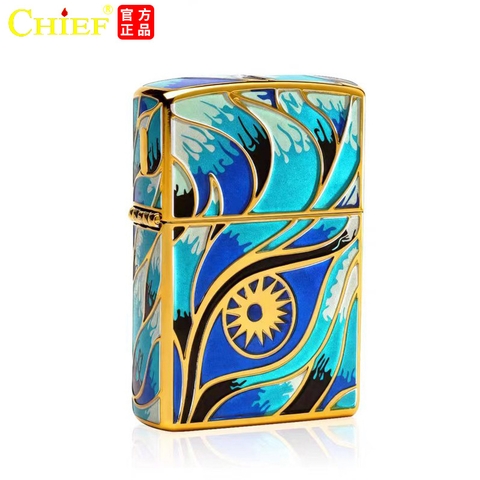 Bật Lửa CHIEF Chủ Đề Mắt Nước Dạ Quang - Vỏ Đồng Nguyên Khối Càng Dùng Càng Bóng