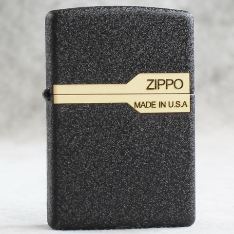 Bật lửa Zippo Mỹ chủ đề Đen Nhám có Logo, Cam kết hàng chính hãng có giấy Hải quan gửi kèm đơn hàng