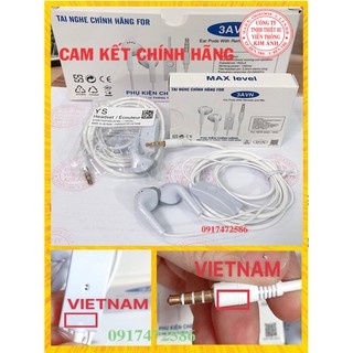 TAI NGHE DÙNG CHO ĐIỆN THOẠI SAMSUNG Y9 ZIN, CÓ HỘP, Chân cắm màu vàng - Chính Hãng bảo hành 12 tháng