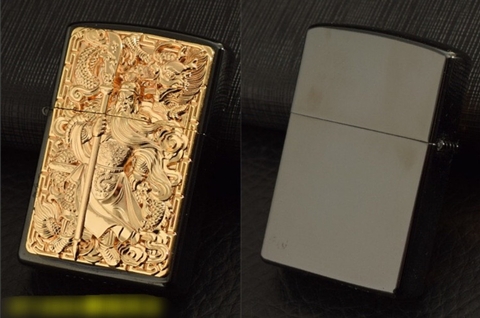 Bật lửa, hộp quẹt Chief đồng nguyên chất chủ đề Quan Công cầm đao, hàng loại 1 cao cấp vỏ bằng đồng