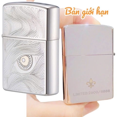 Bật lửa, hộp quẹt CHIEF chính hãng khắc laser chủ đề Mắt nước Limited , hàng chính hãng vỏ bằng đồng