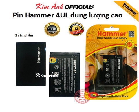 Pin điện thoại Hammer BL 4UL dùng cho các máy 225 / 230 / 3310 2017 và các máy nút bấm, dung lượng cao hàng chính hãng