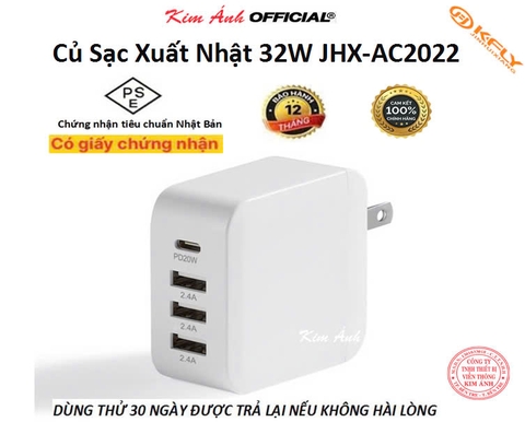 Củ sạc xuất Nhật 33W KFLY ( JHX-AC2022), đạt chứng nhận PSE tiêu chuẩn Nhật Bản, dùng thử 30 ngày, bảo hành chính hãng 12 tháng,
