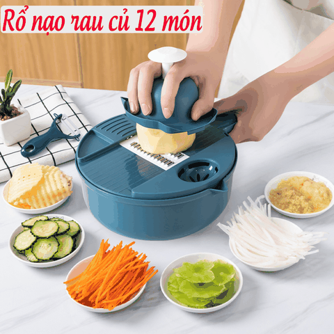 Rổ nạo rau củ đa năng 12 chi tiết trong 1 an toàn tiện lợi