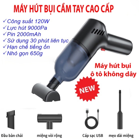 Máy hút bụi cầm tay không dây - HELLOLEIBOO lực hút 9000PA