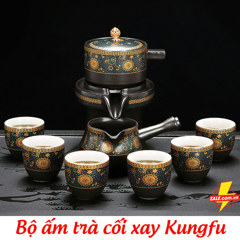 Bộ ấm trà, ấm chén, ấm trà cối xay kungfu cao cấp sang trọng