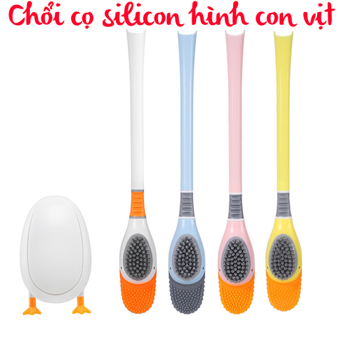 Chổi cọ nhà vệ sinh silicon hình con vịt cute tiện dụng