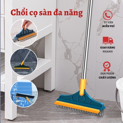 Chổi chà sàn nhà tắm thiết kế đầu gạt nước, xoay 120 độ