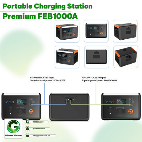 Premium FEB1000A Portable Charging Station with 1.5-Hour Fast Charging Technology.