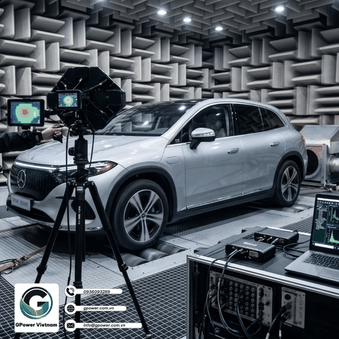 Modern noise and vibration measuring equipment in the NVH laboratory
