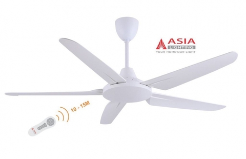 Quạt trần điện cơ Asia 5 cánh trắng QT05-T01 có điều khiển