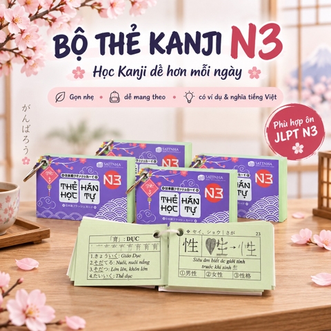 FLASHCARDS KANJI – Thẻ Kanji N3 (Tái Bản Mới Nhất)
