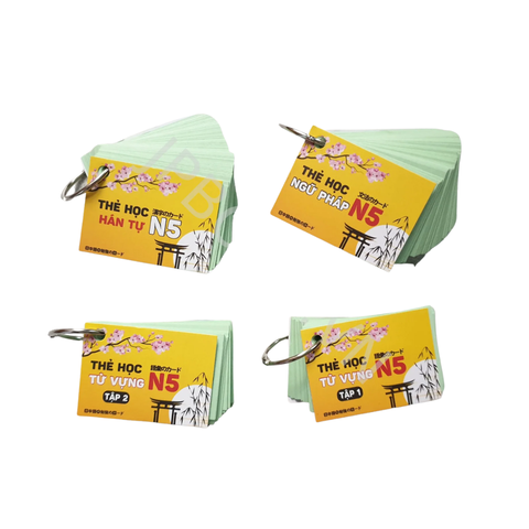 Combo Flashcard Từ vựng - Ngữ pháp - Kanji N5