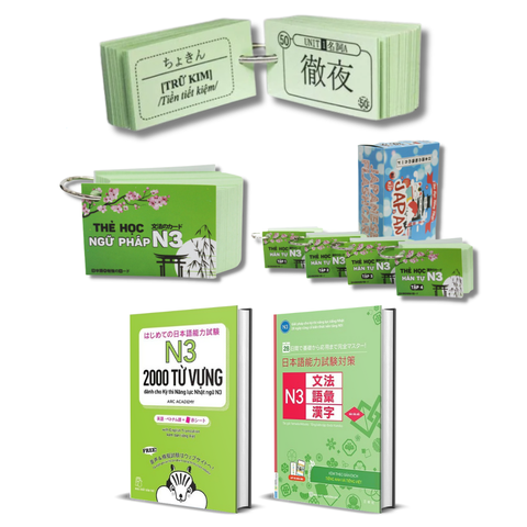 Combo thẻ Fashcard + Sách tổng ôn N3