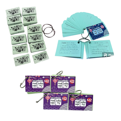 Combo thẻ Flashcard N2: Từ vựng Mimikara + Ngữ pháp - Kanji Soumatome